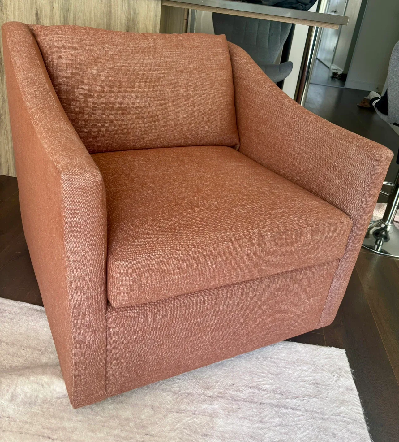 Burnt Orange Swivel Armchair - MOVING SALE