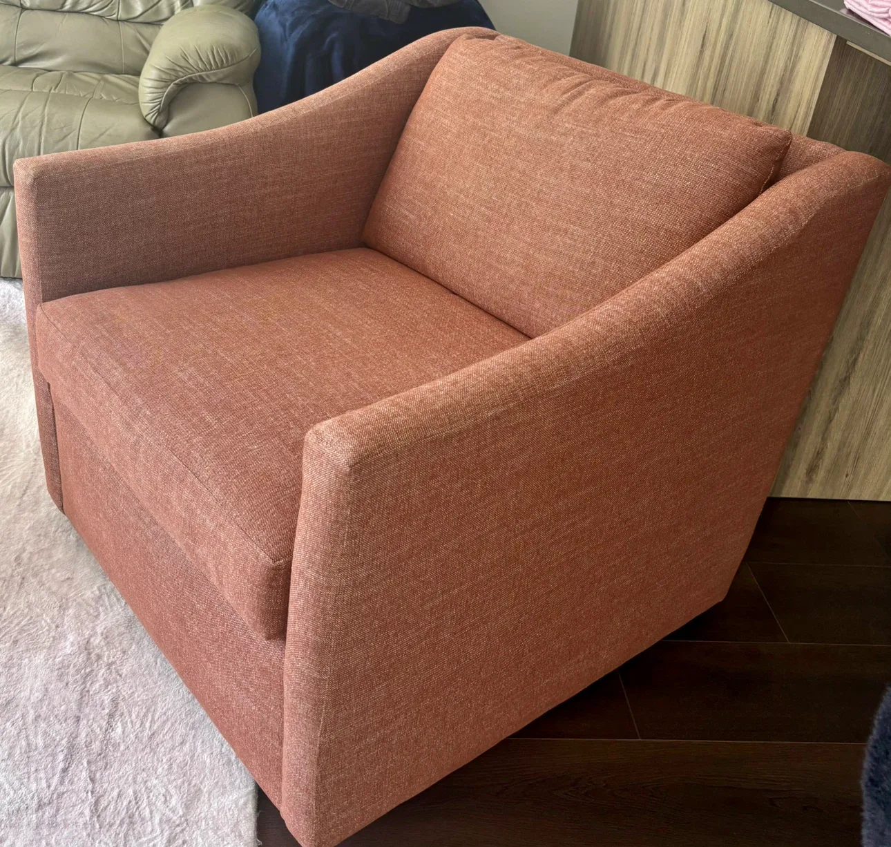 Burnt Orange Swivel Armchair - MOVING SALE - photo 2