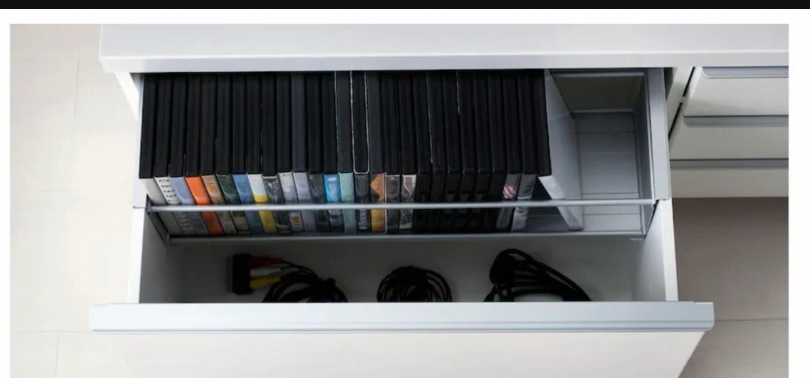 Modern Black Glass TV Media  console with storage + coffee table - photo 5