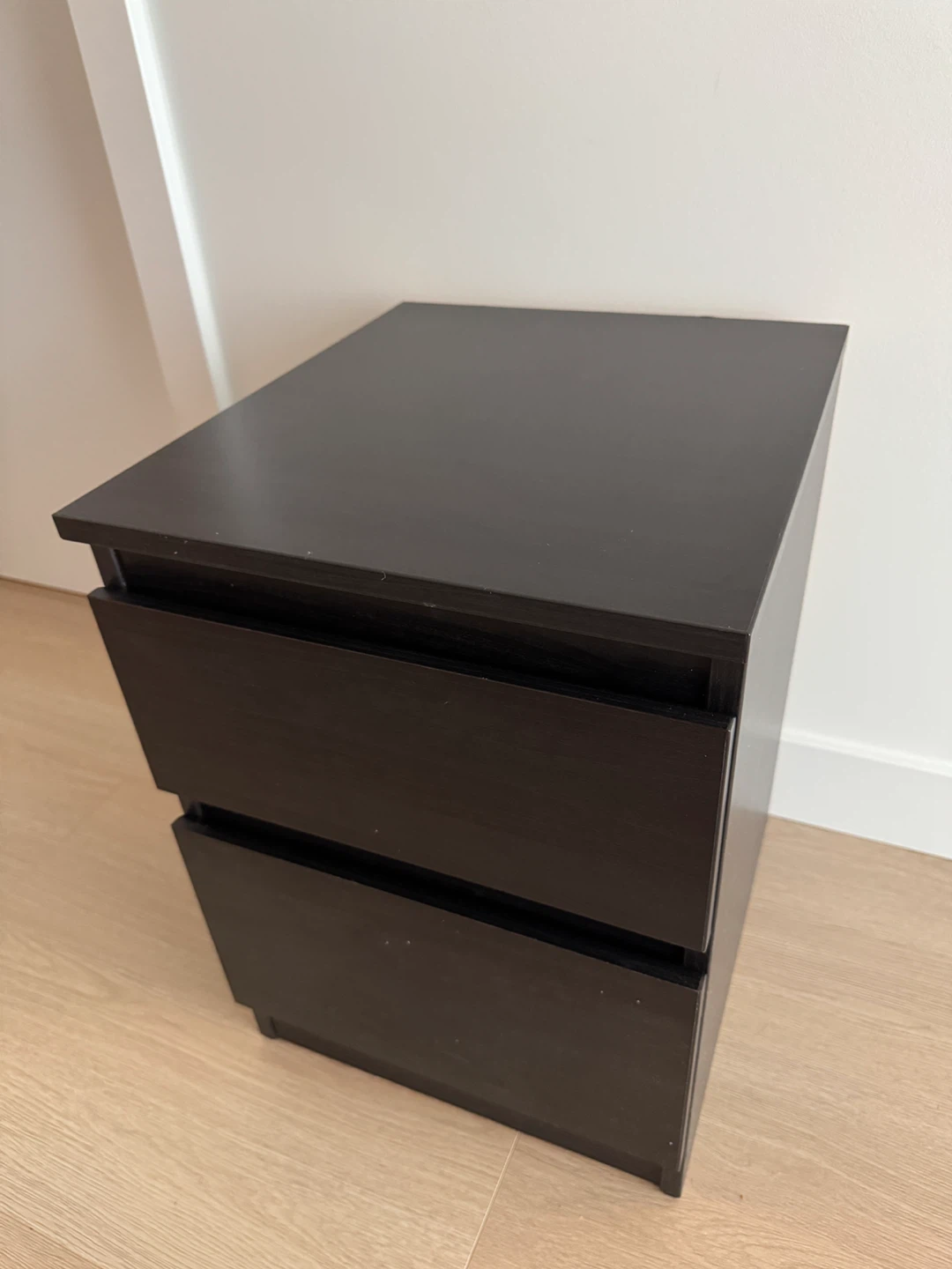 Black IKEA 2-Drawer Nightstand