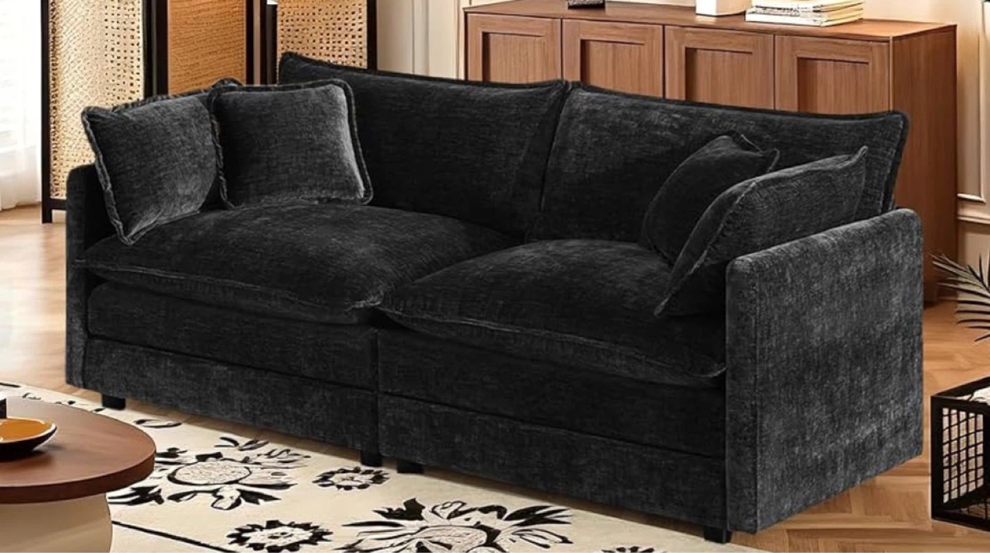 Black Cloud Sectional Sofa