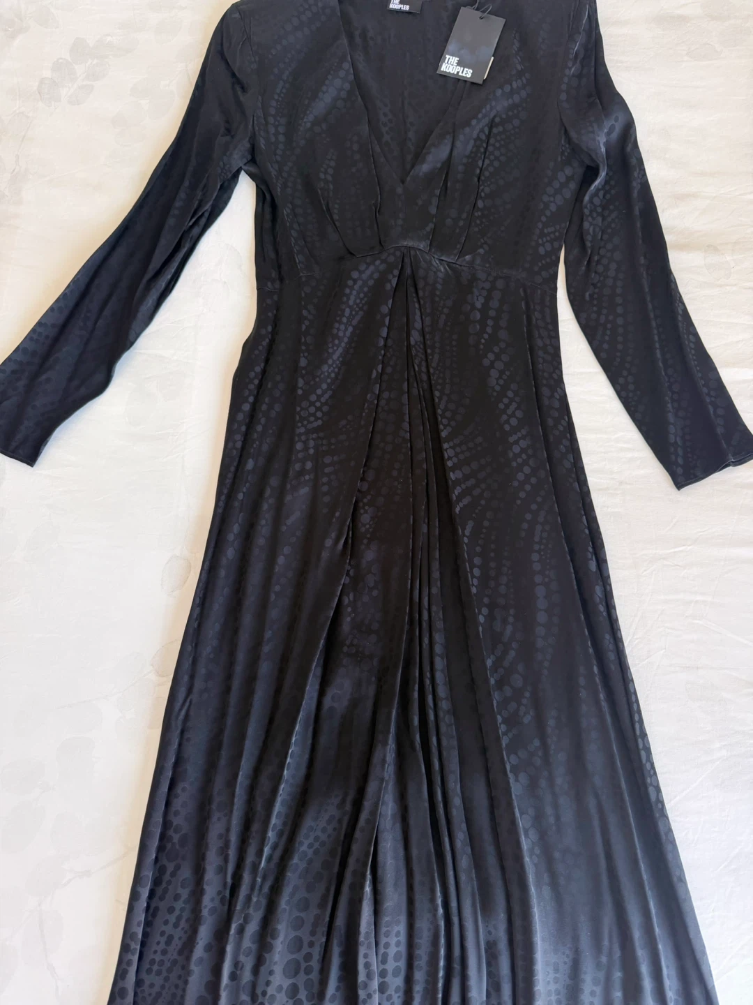 The Kooples Black Satin Long Sleeve Dress