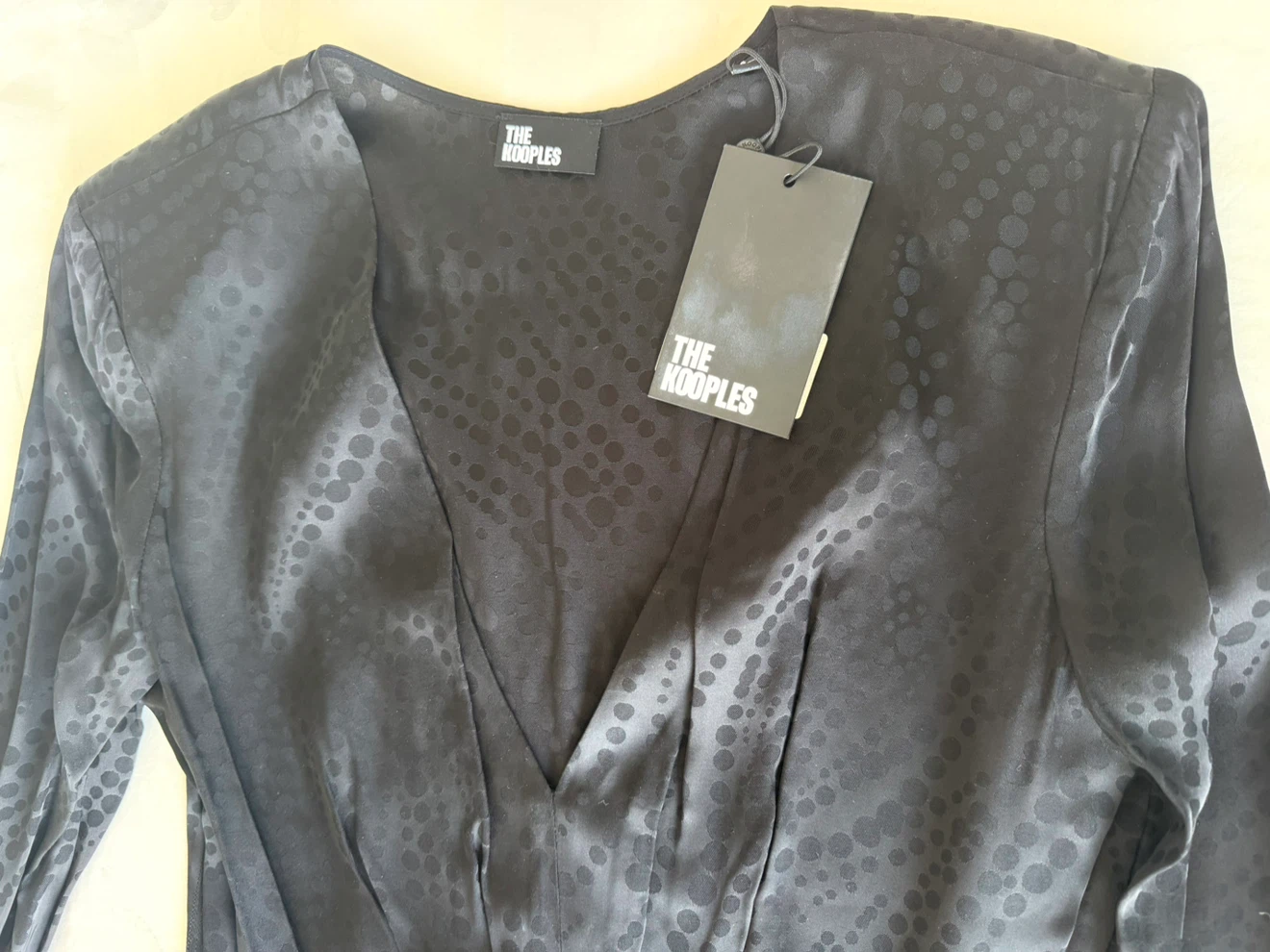The Kooples Black Satin Long Sleeve Dress - photo 2