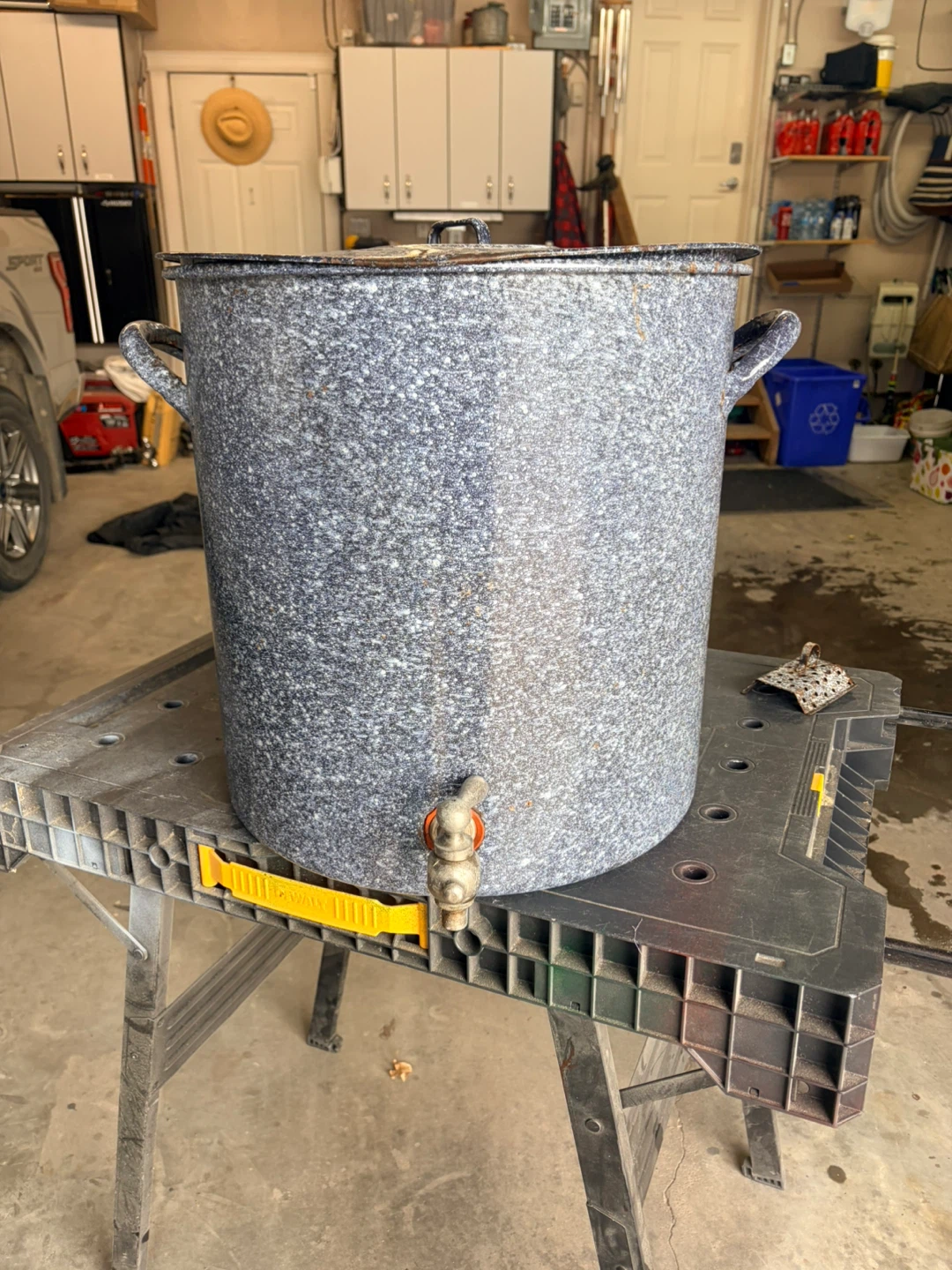 Large Enamel Spigot Pot