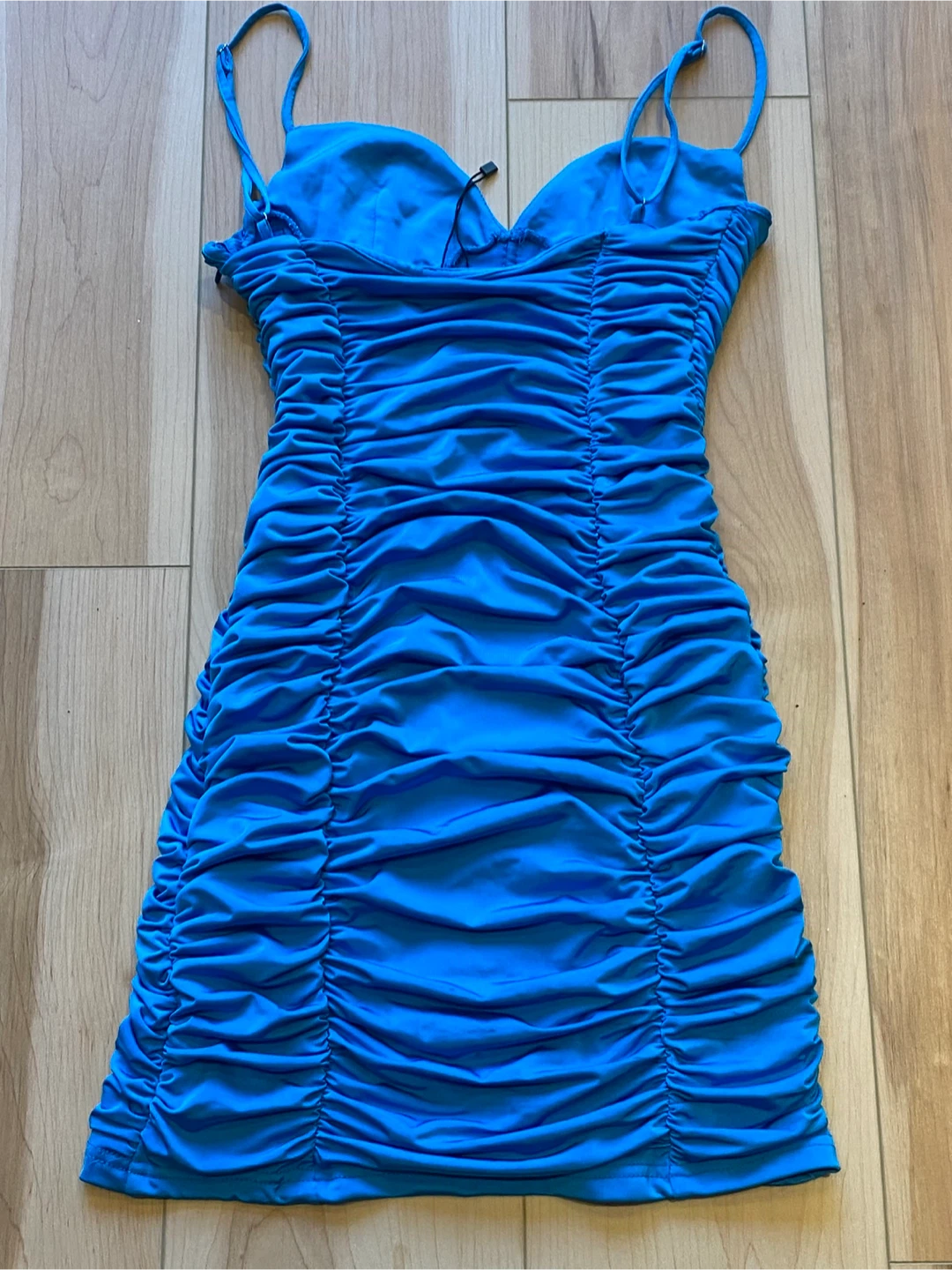 Blue Zara Ruched Mini Dress - photo 3