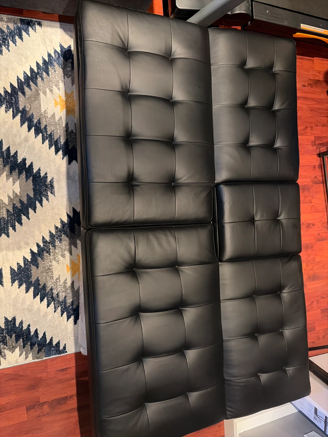 Black Faux Leather Futon Sofa Bed - photo 4