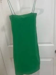 Zara green spaghetti strap dress