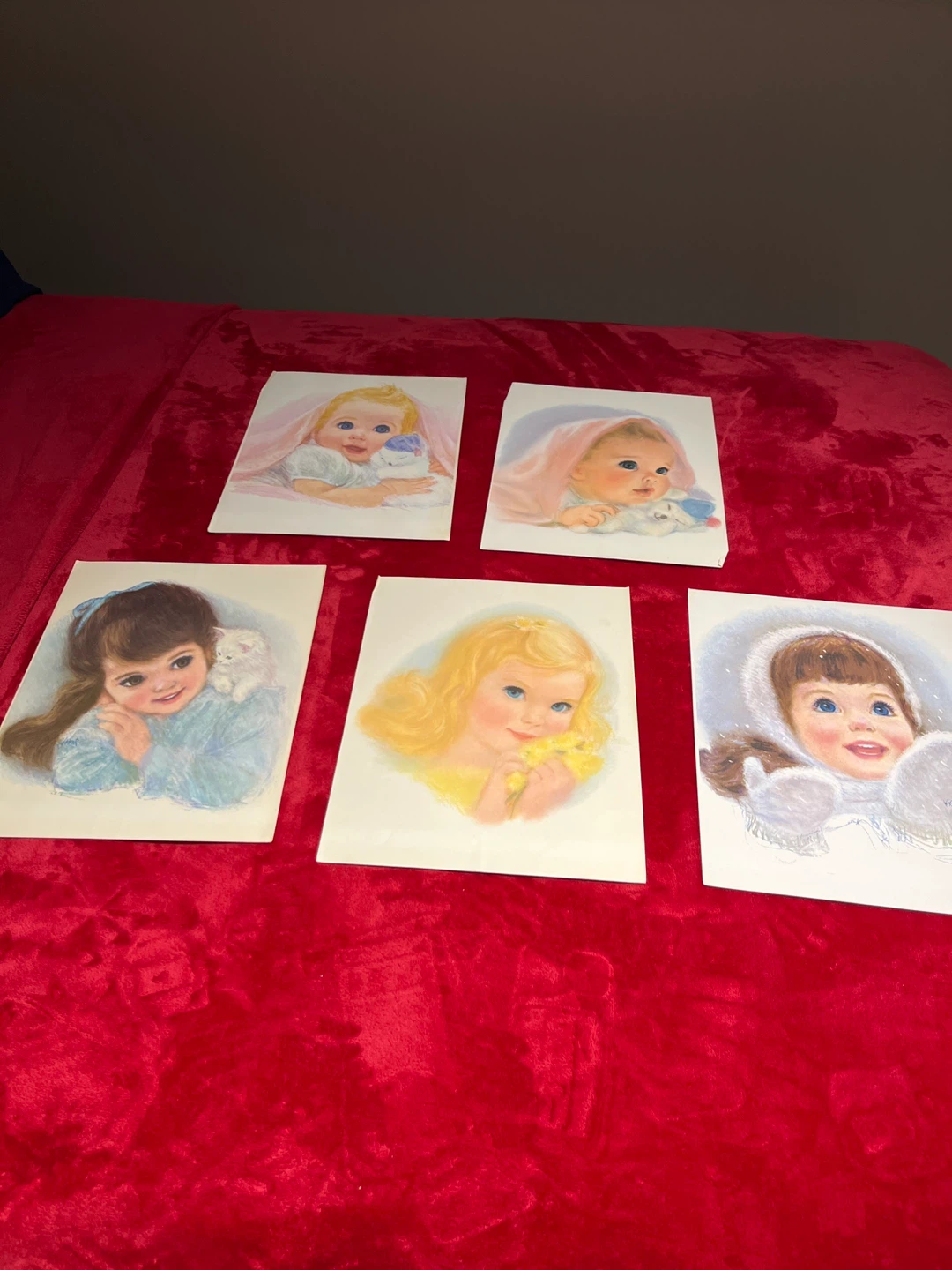 Set of 5 Frances Hook Vintage Art Prints