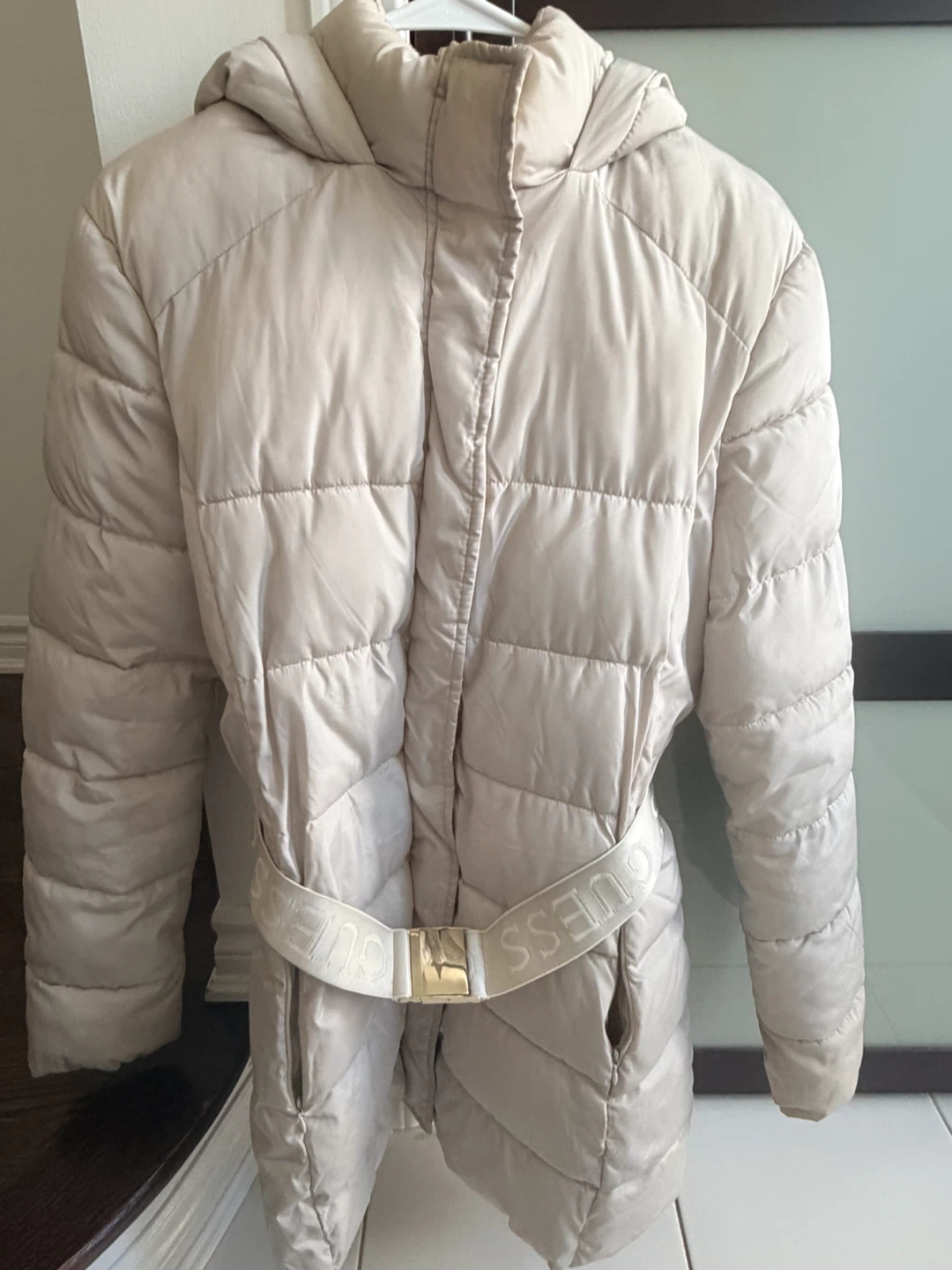 GUESS Beige Puffer Coat