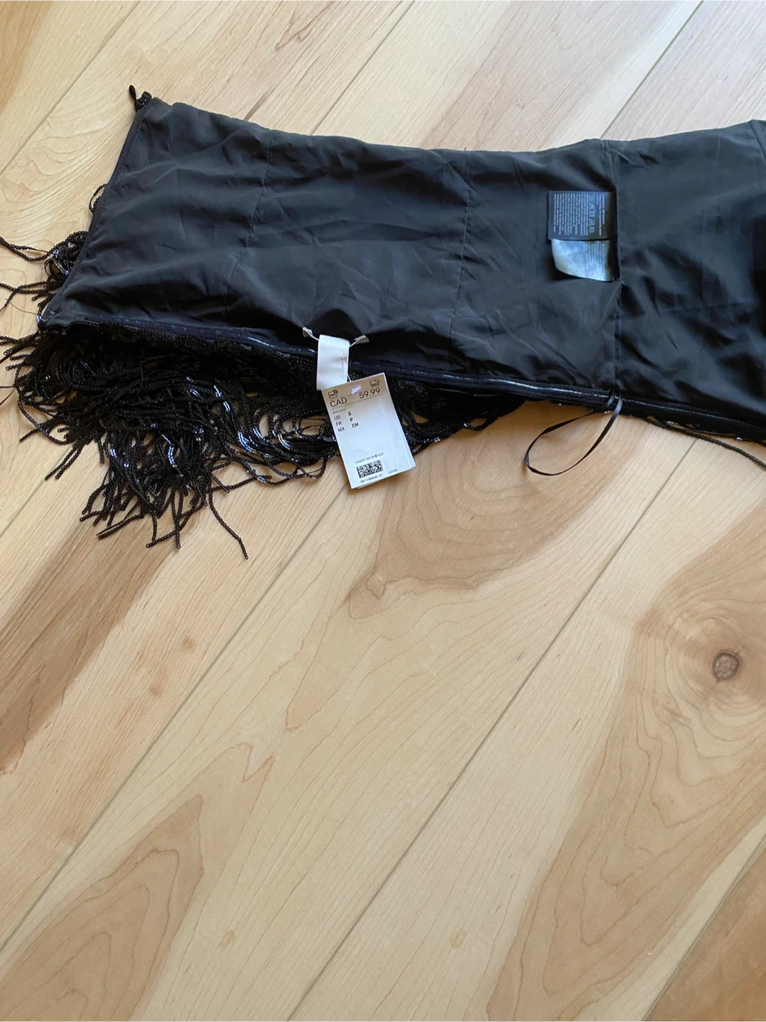 Zara Black Sequin Fringe Skirt - photo 5