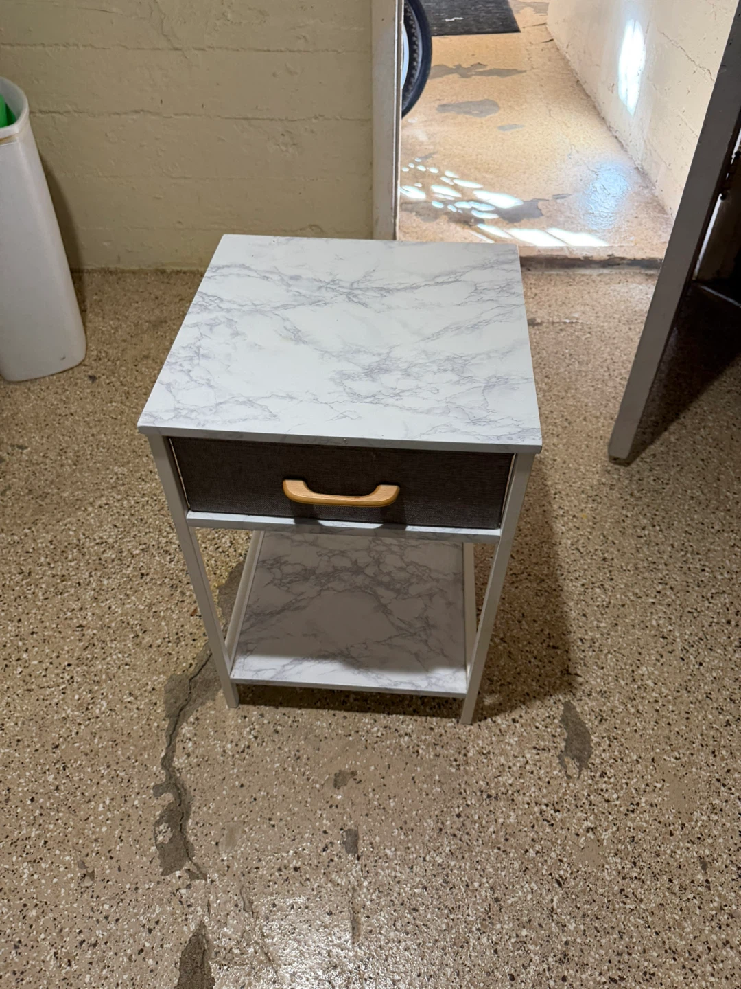 Modern Faux Marble Nightstand