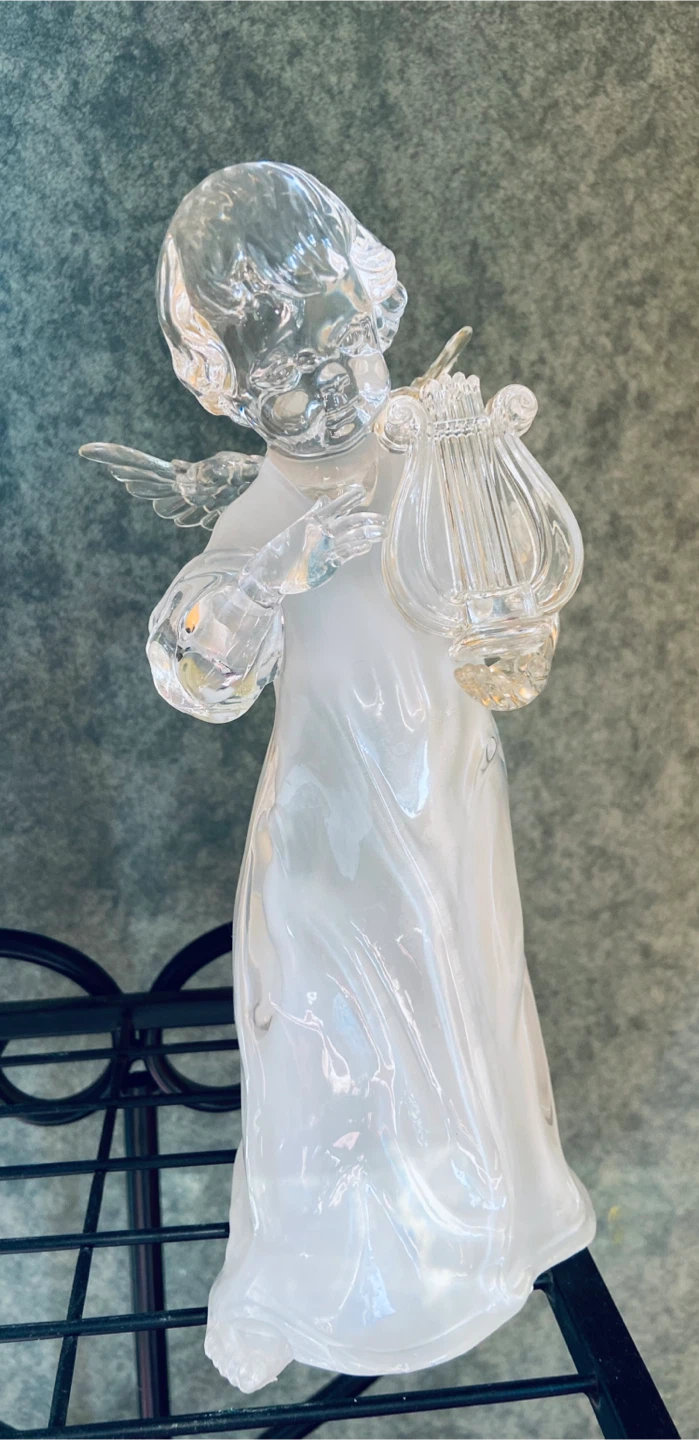 Set of 2 Crystal Glass Angel Figurines - photo 2