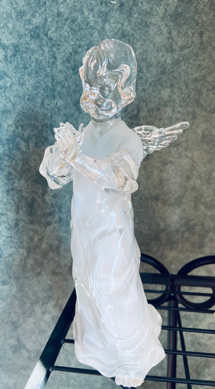 Set of 2 Crystal Glass Angel Figurines - photo 3