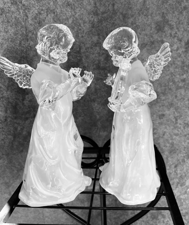Set of 2 Crystal Glass Angel Figurines - photo 4
