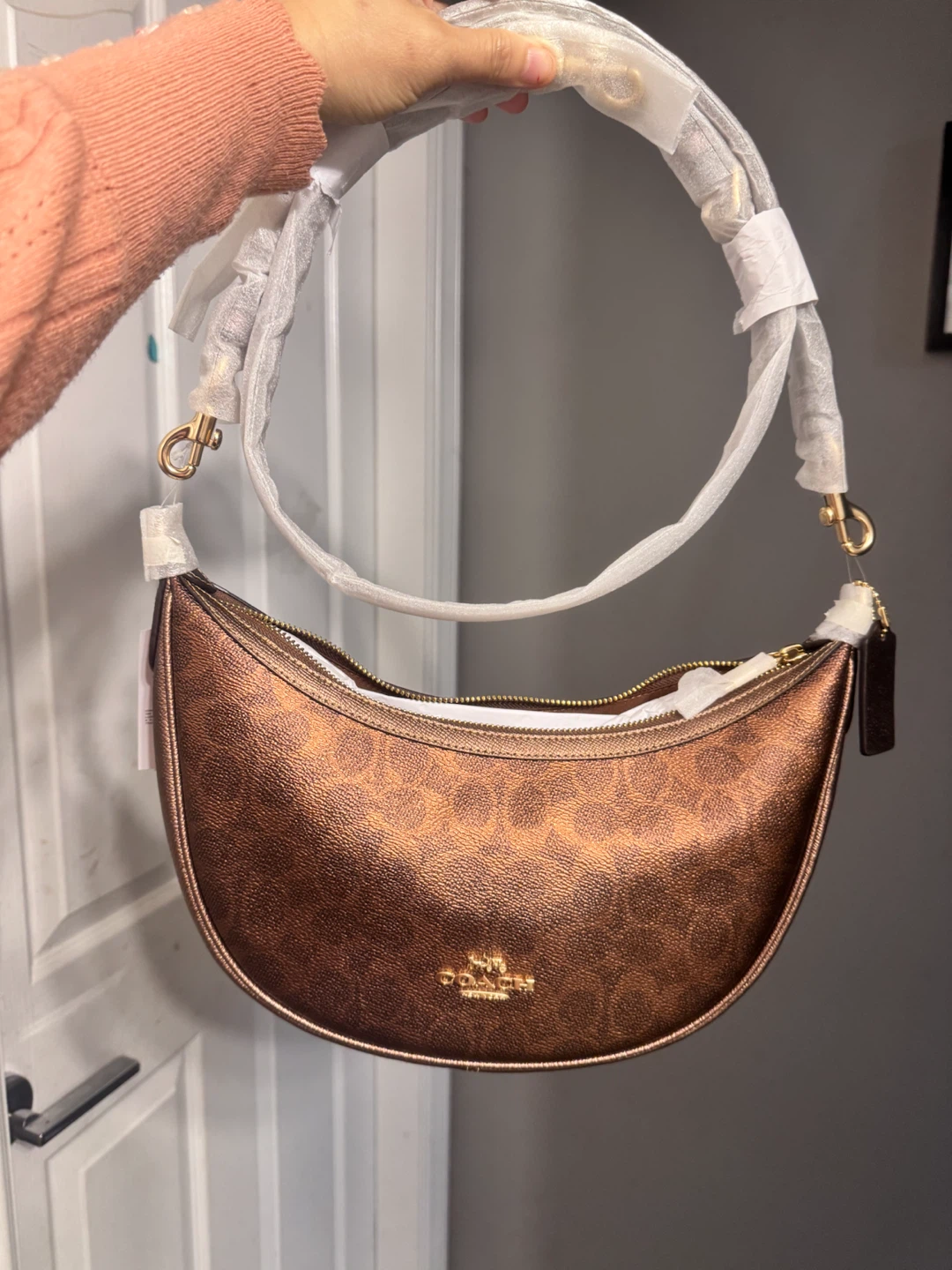 Brand New Coach  Shoulder Bag - Metallic Brown/Copper - photo 2