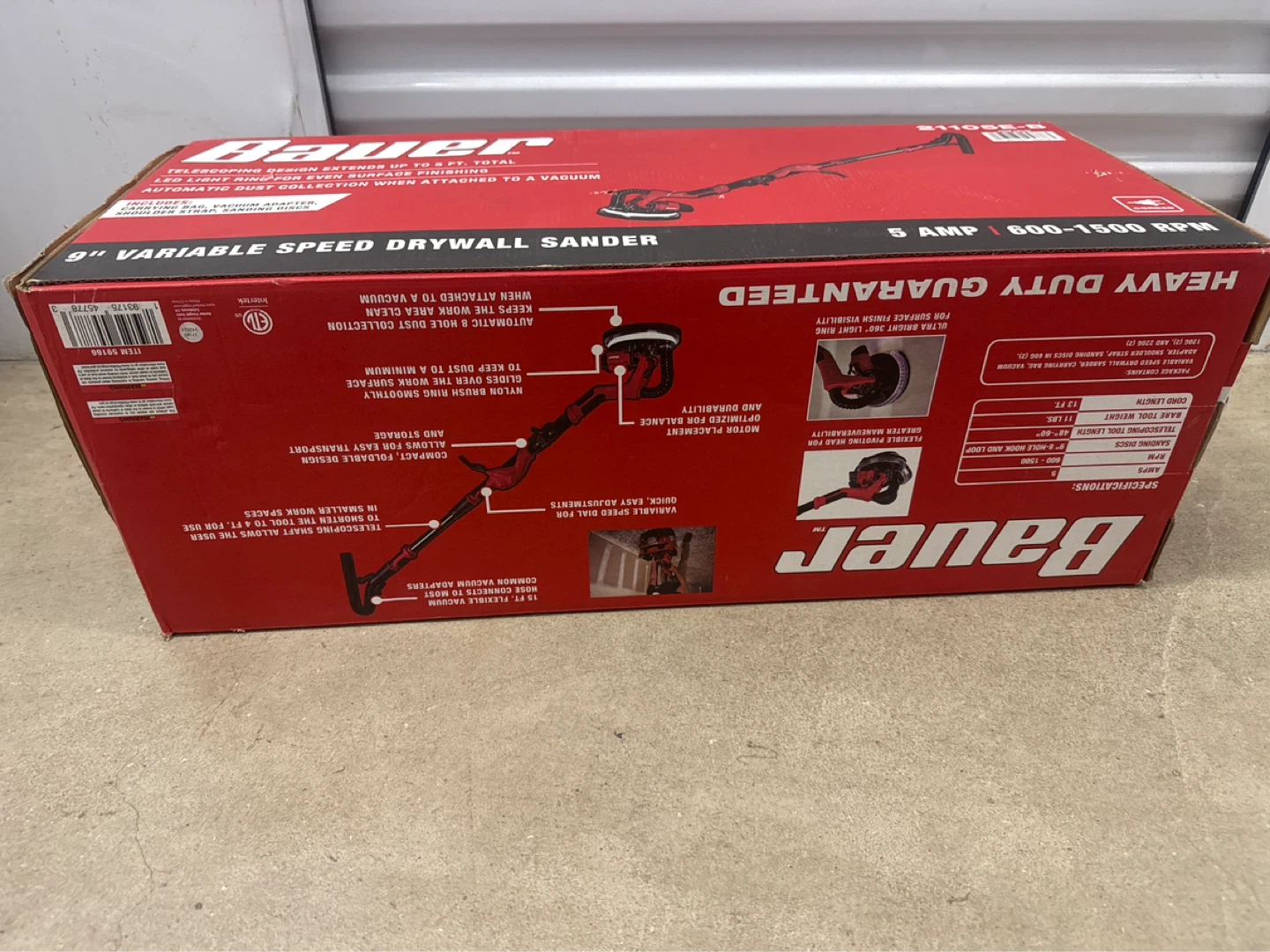 Bauer 9 inch Variable Speed Drywall Sander - photo 2