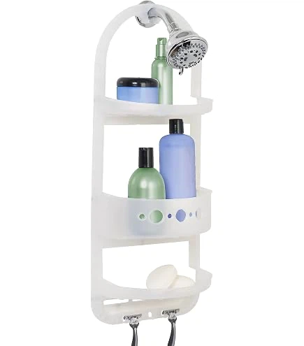 Moving sale—-White plastic 3-tier shower caddy - photo 3
