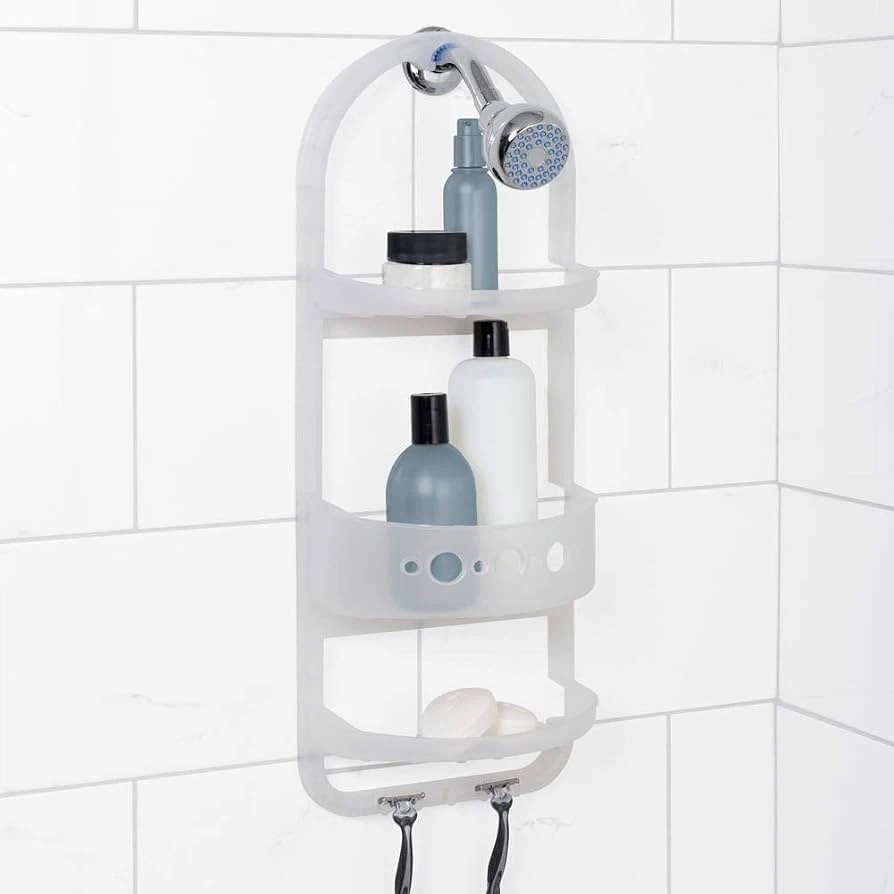 Moving sale—-White plastic 3-tier shower caddy - photo 4