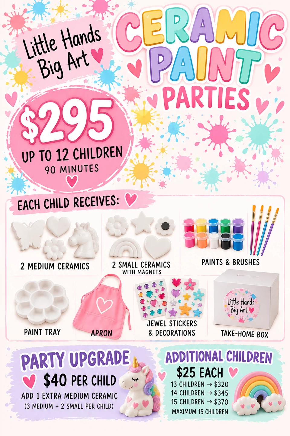 Little Hands Big Art Ceramic Painting Party Package