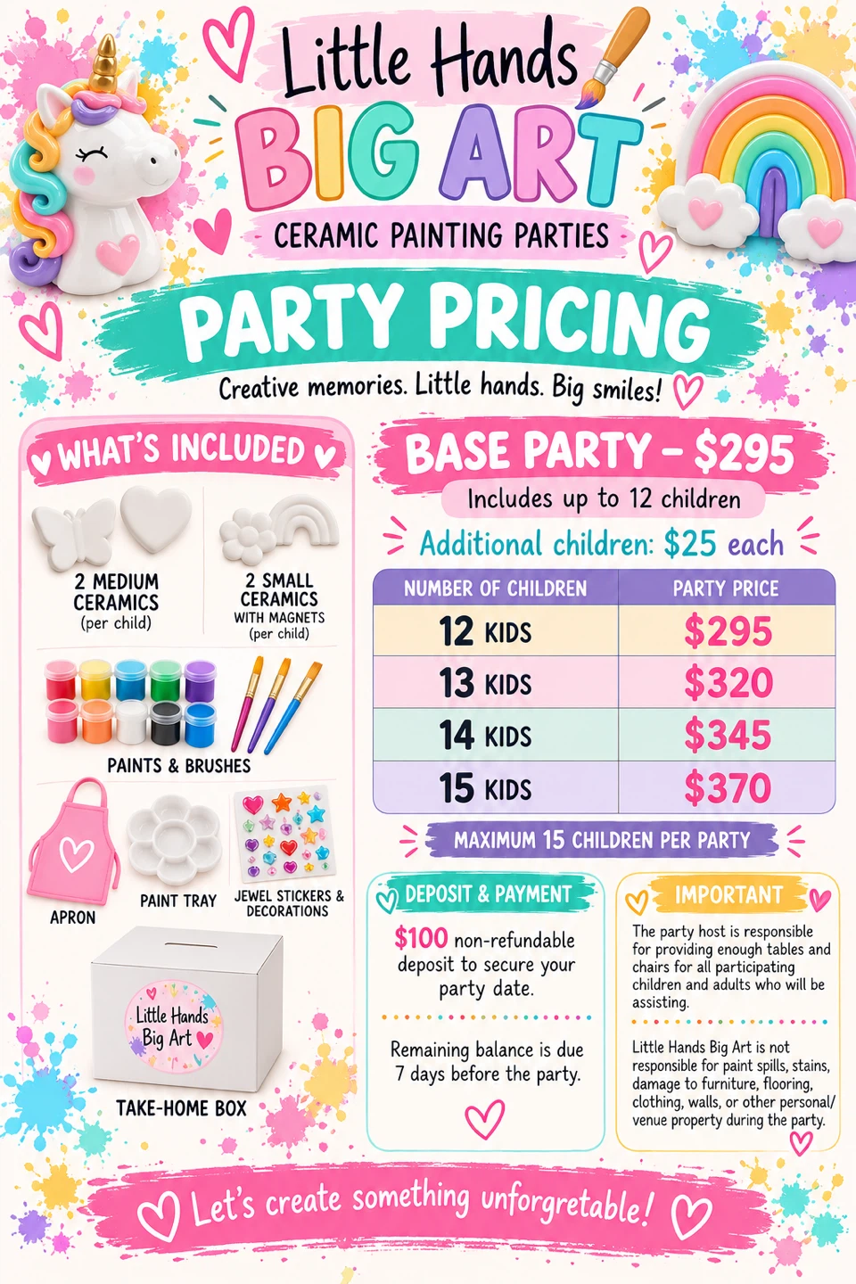 Little Hands Big Art Ceramic Painting Party Package - photo 2