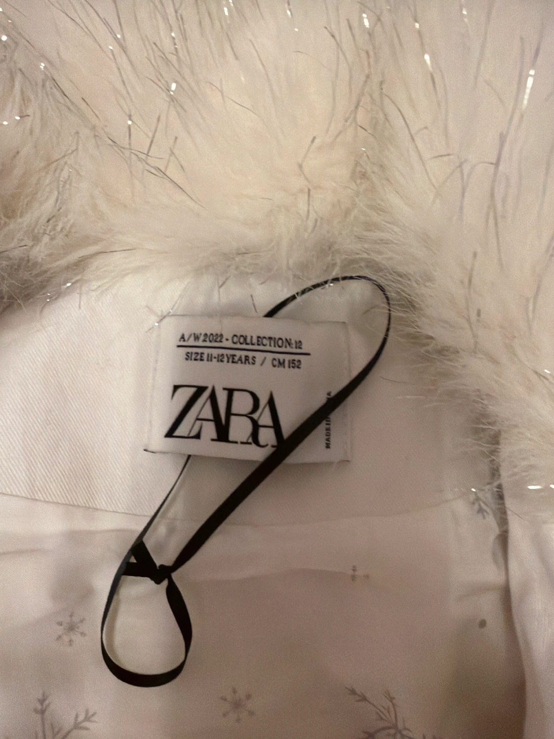 Zara Girls White Faux Fur Coat Size 11-12 Years - photo 2