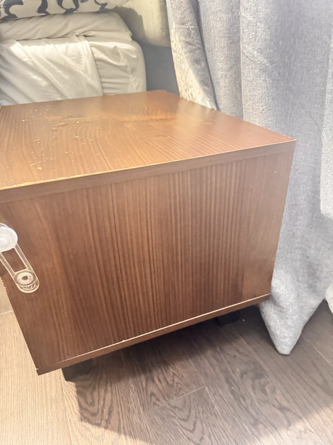 Wood Grain Nightstand with Drawer - photo 2