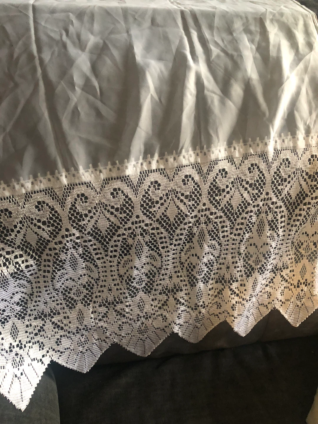 Lace Curtains & Wicker Basket Set - photo 3