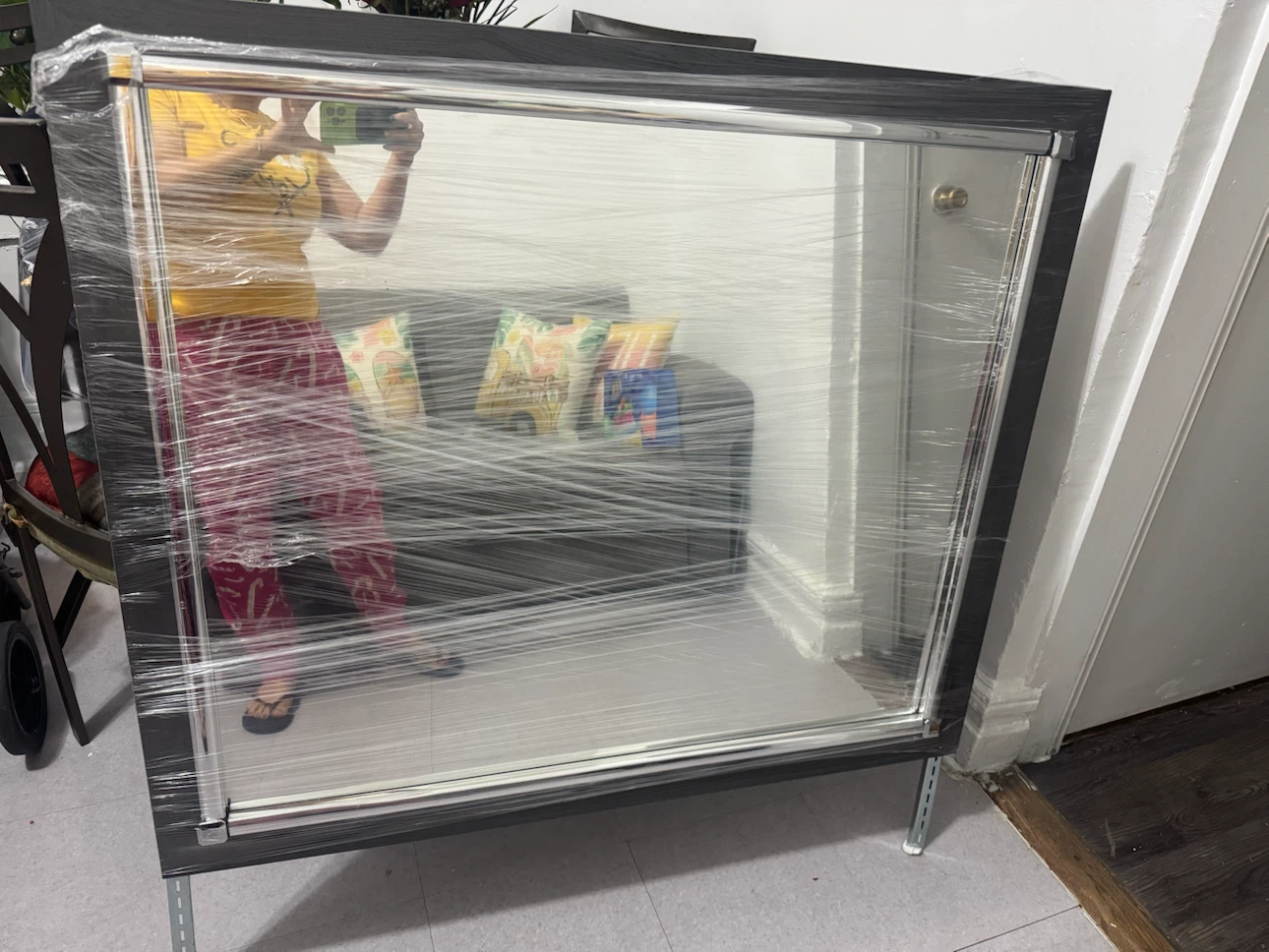 Large Black Framed Wall Mirror
