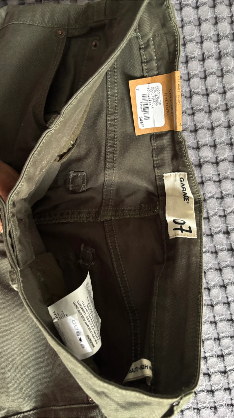 Garage Olive High Waist Jeggings Size 07 - photo 2