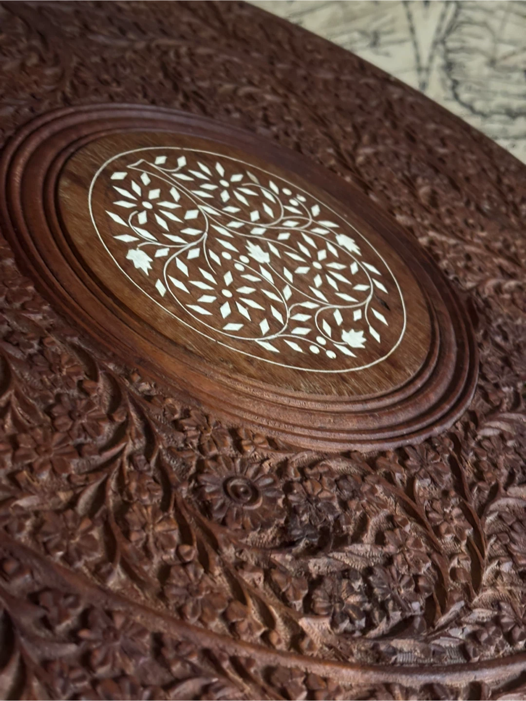 vintage Anglo-Indian folding table top - photo 2