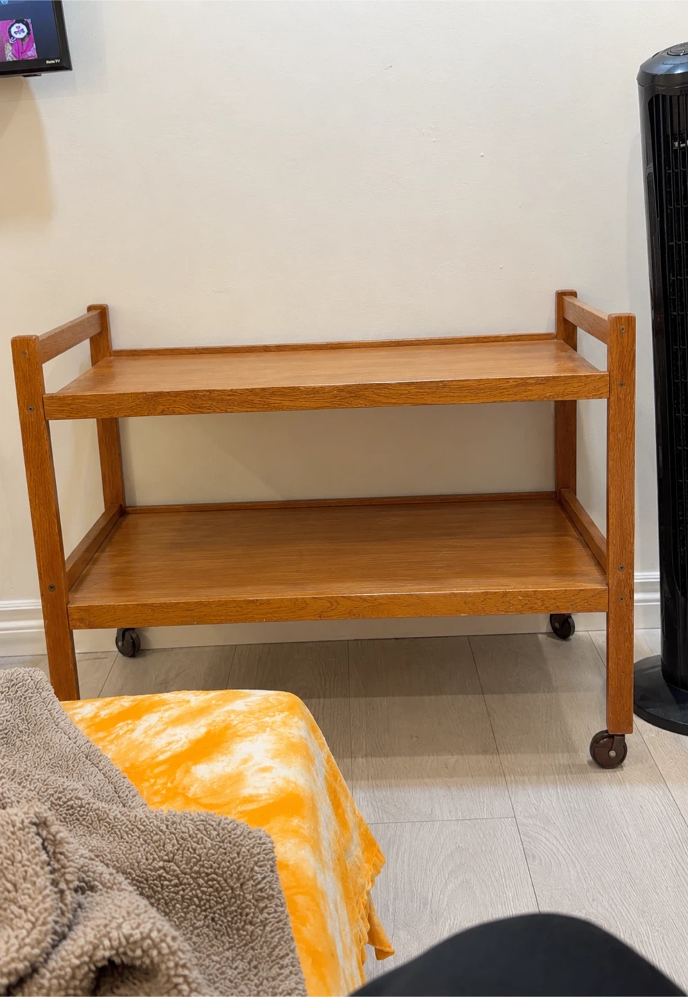 Wooden Utility Cart with Two Shelves