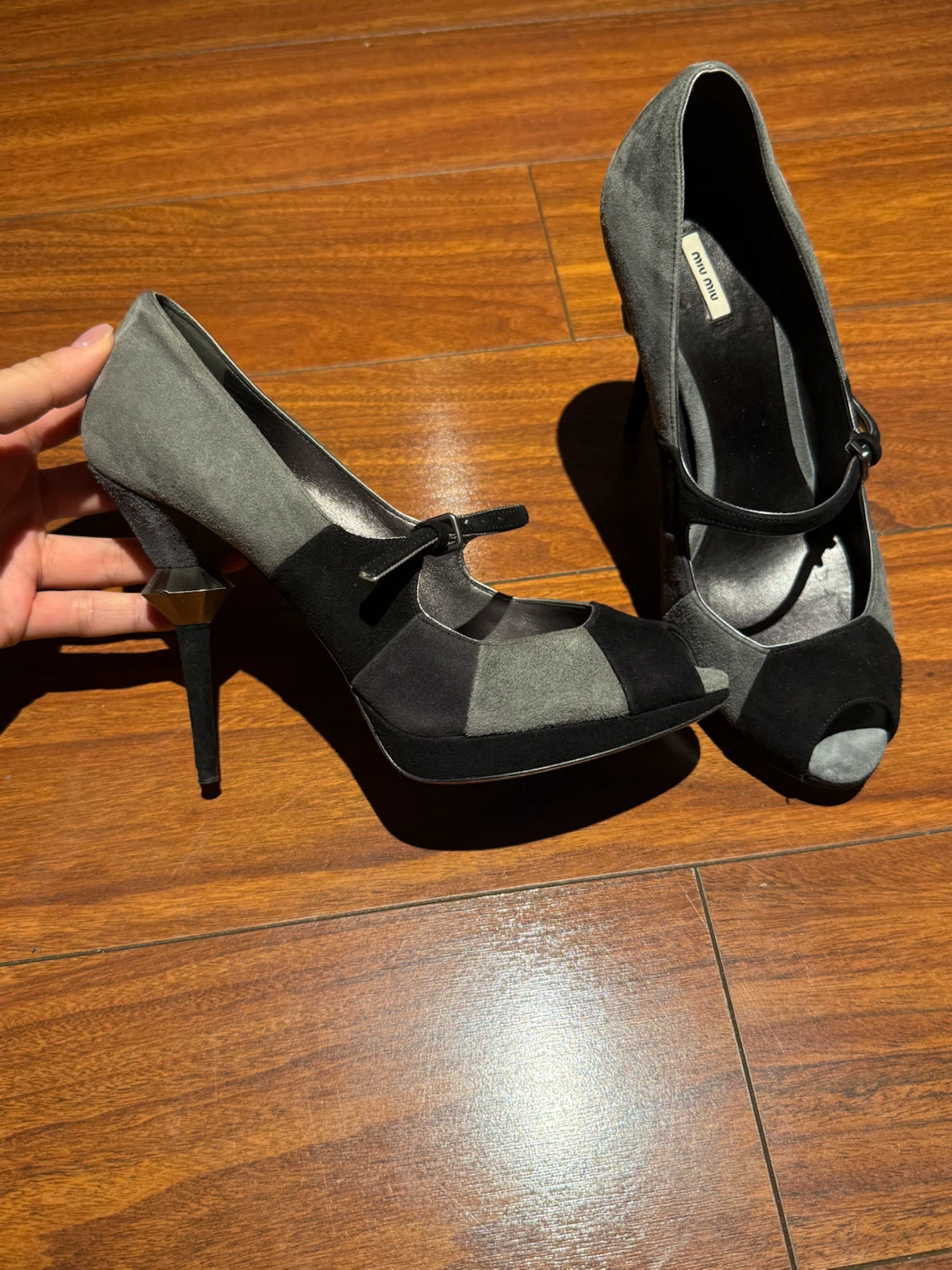 Miu Miu peep-toe suede pumps