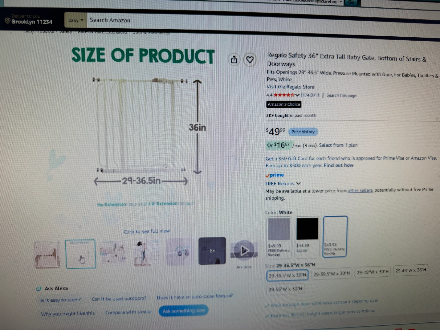 Regalo Safety 36" Extra Tall Baby Gate - photo 3