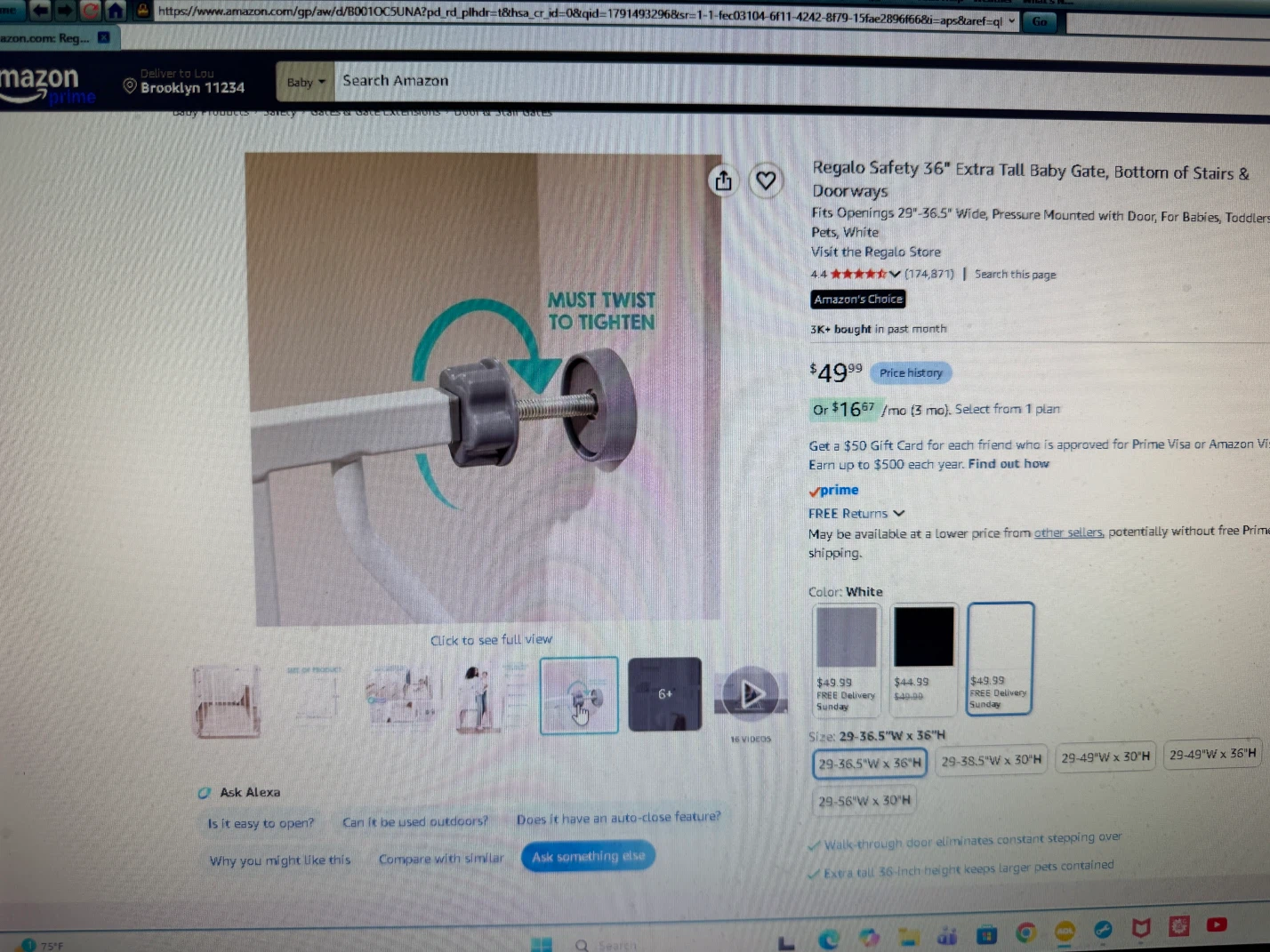 Regalo Safety 36" Extra Tall Baby Gate - photo 5