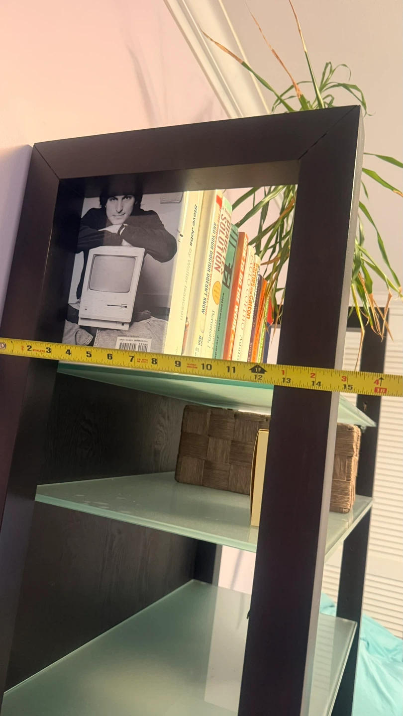 Tall & Modern Dark Brown Wood  Bookshelf with Drawer - photo 4