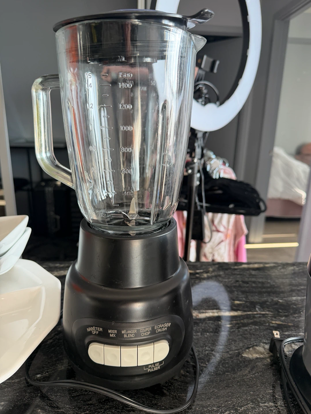 Black Countertop Blender 1500ml