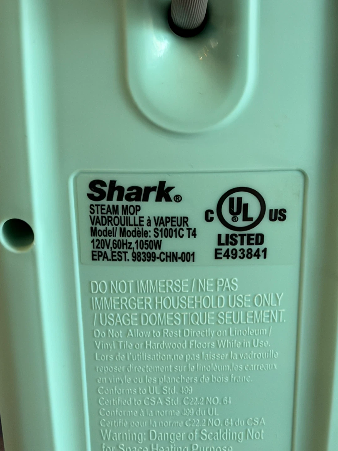 Shark Steam Mop S1001C - photo 4