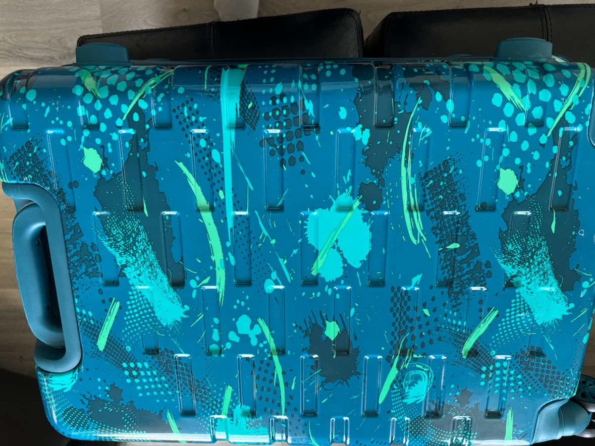 Skymate Teal Paint Splatter medium size Carry-On Suitcase - photo 3