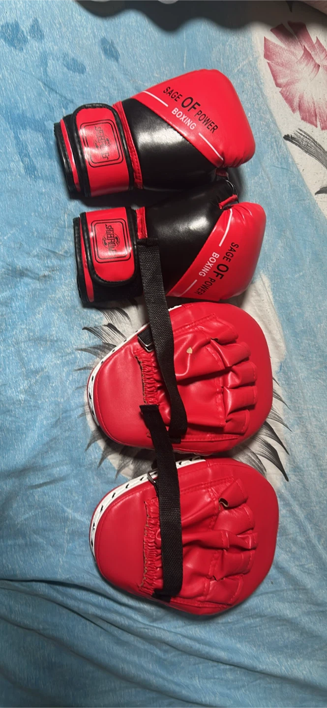 Sage of Power Boxing Gloves and Punch Mitts Set
