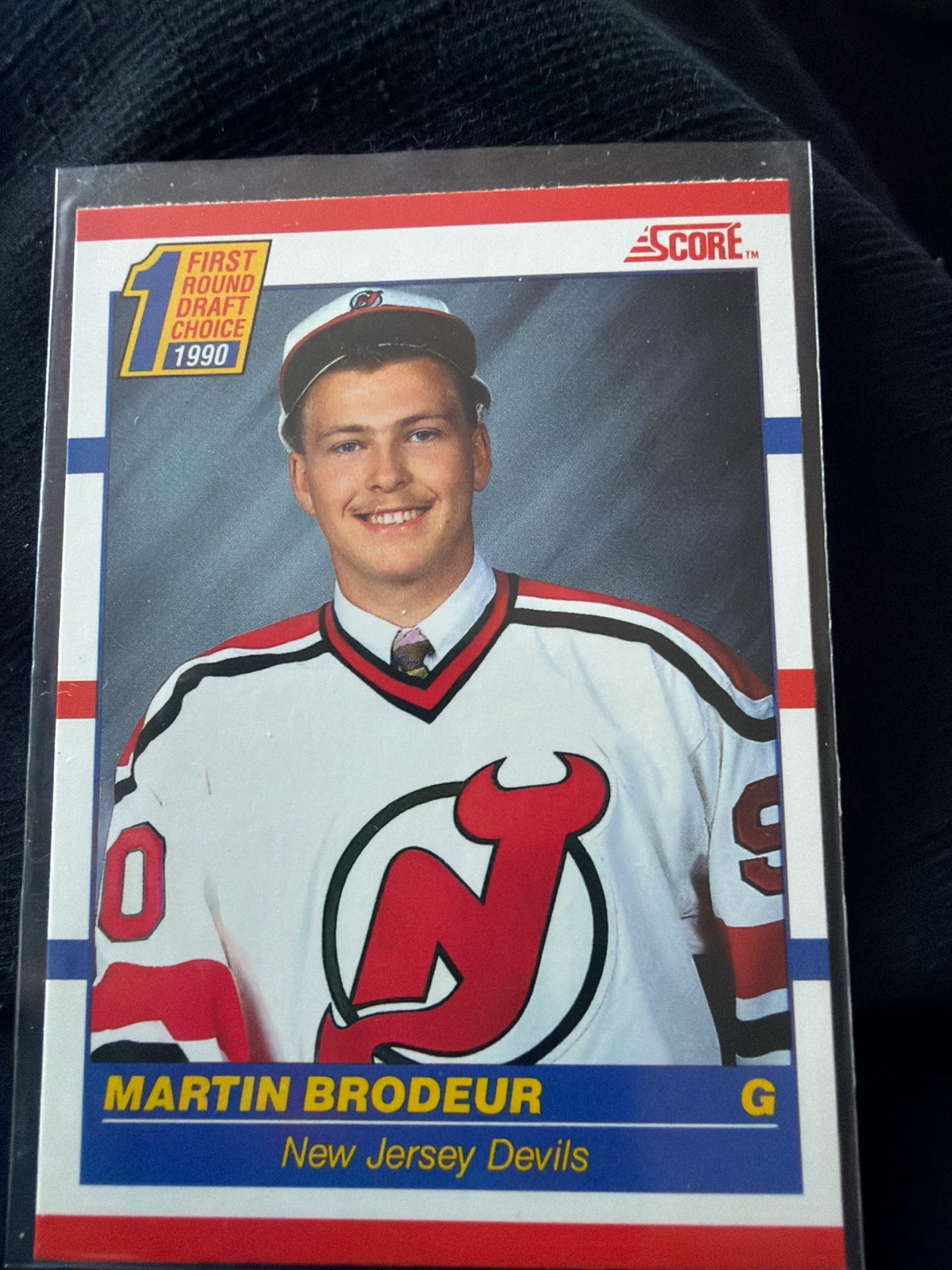 1990 Score Martin Brodeur First Round Draft Choice Card - photo 2