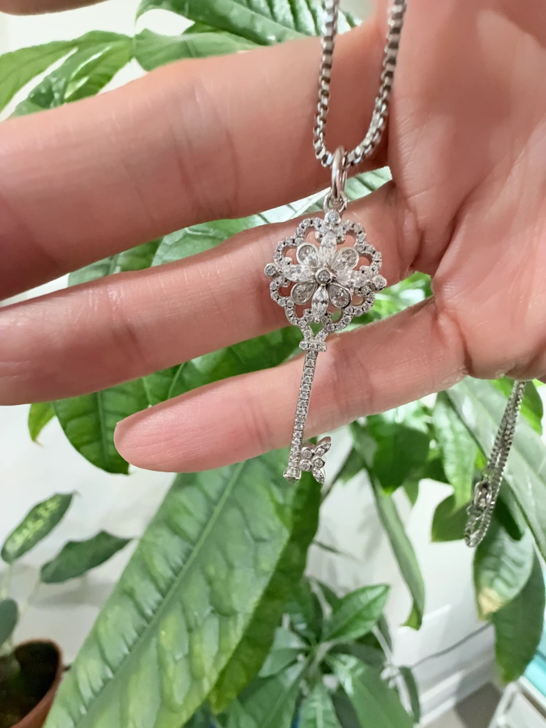 Sterling Silver Key Pendant Necklace