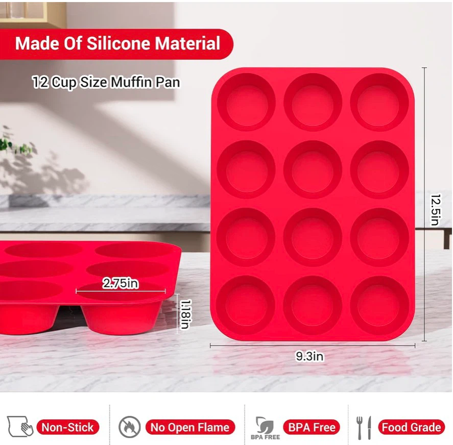 2 Redfly 12-Cup Silicone Muffin Pan Set - photo 3