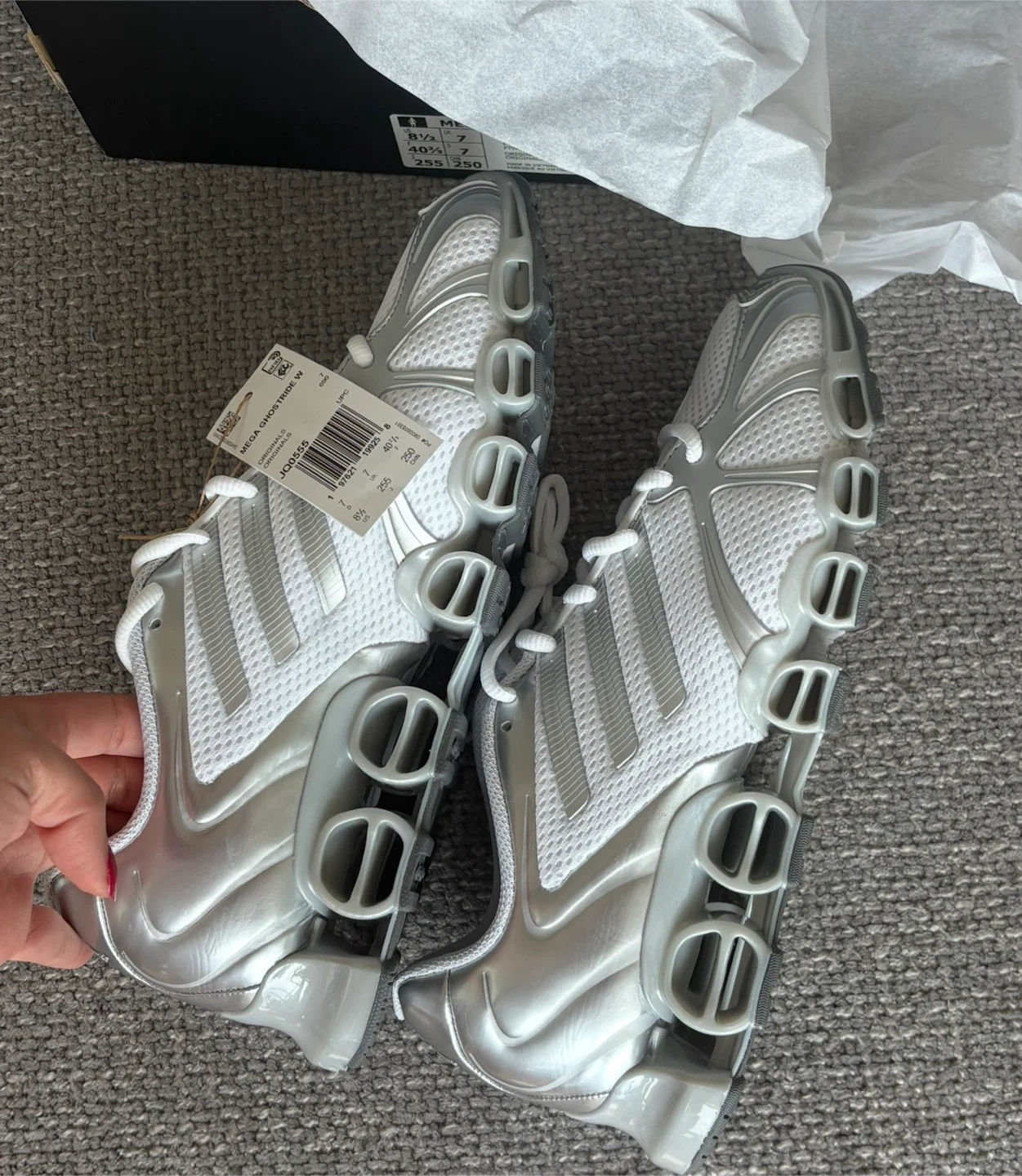 Adidas Mega Ghostride Silver Metallic Sneakers Women 8.5 - photo 3