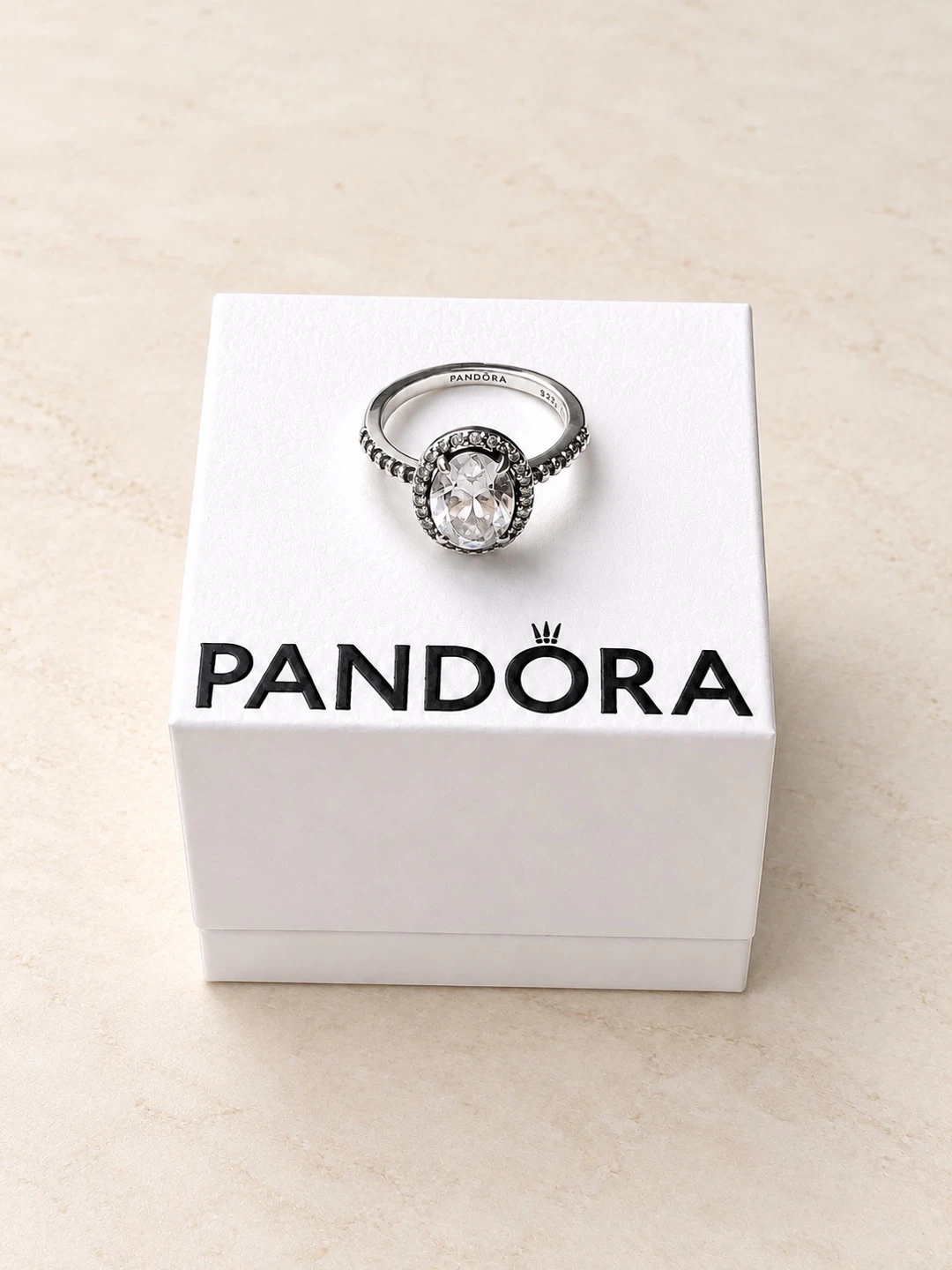Pandora Sterling Silver Oval Halo Ring