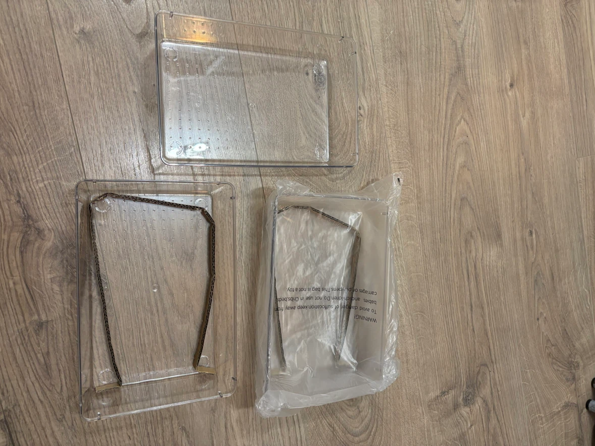 2 Pcs Clear Acrylic Makeup Organizer Tray