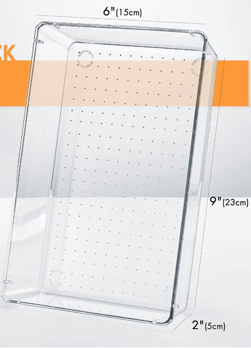 2 Pcs Clear Acrylic Makeup Organizer Tray - photo 3