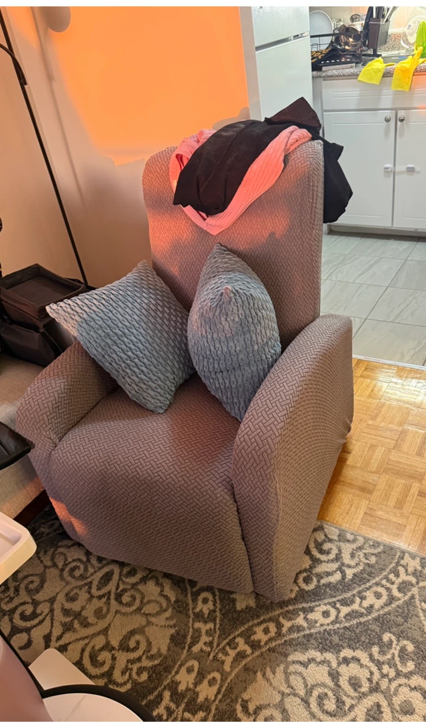 HOMCOM Light Grey Linen Fabric Push Back Recliner Chair - photo 4