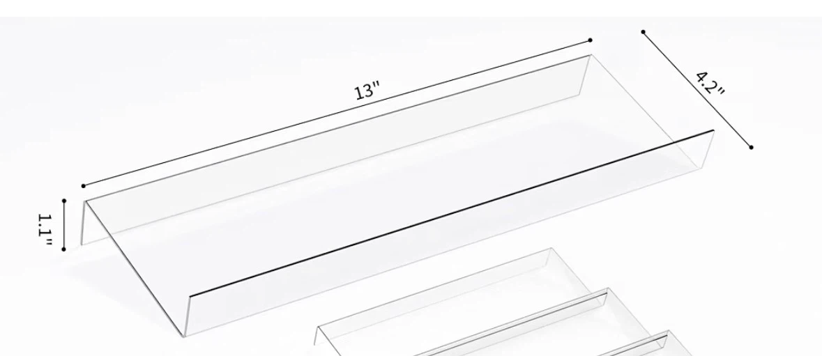 2 Pcs Clear Acrylic Spice Drawer Organiser Trays