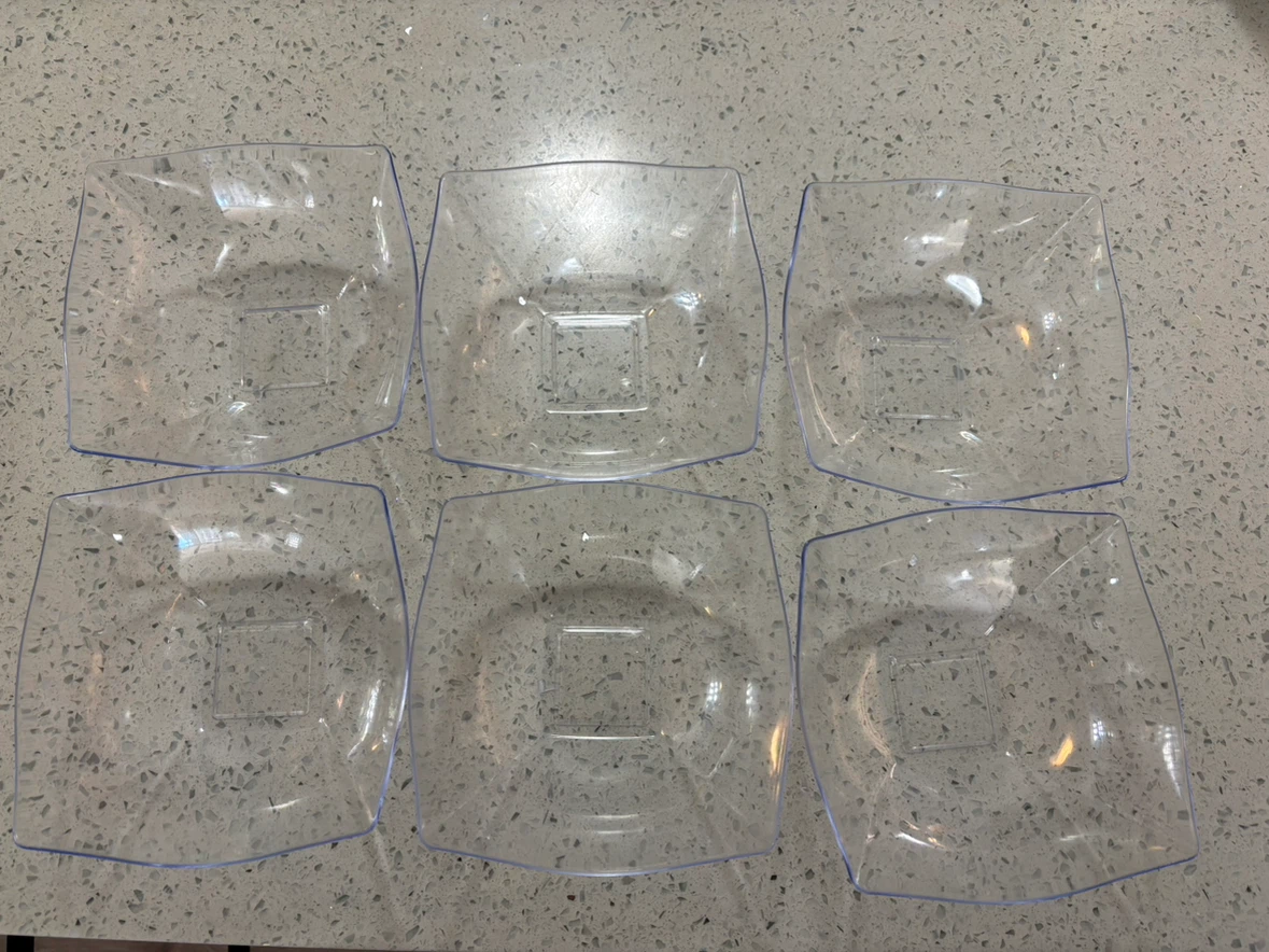 Set of 6 Clear Salad Bowls - photo 2