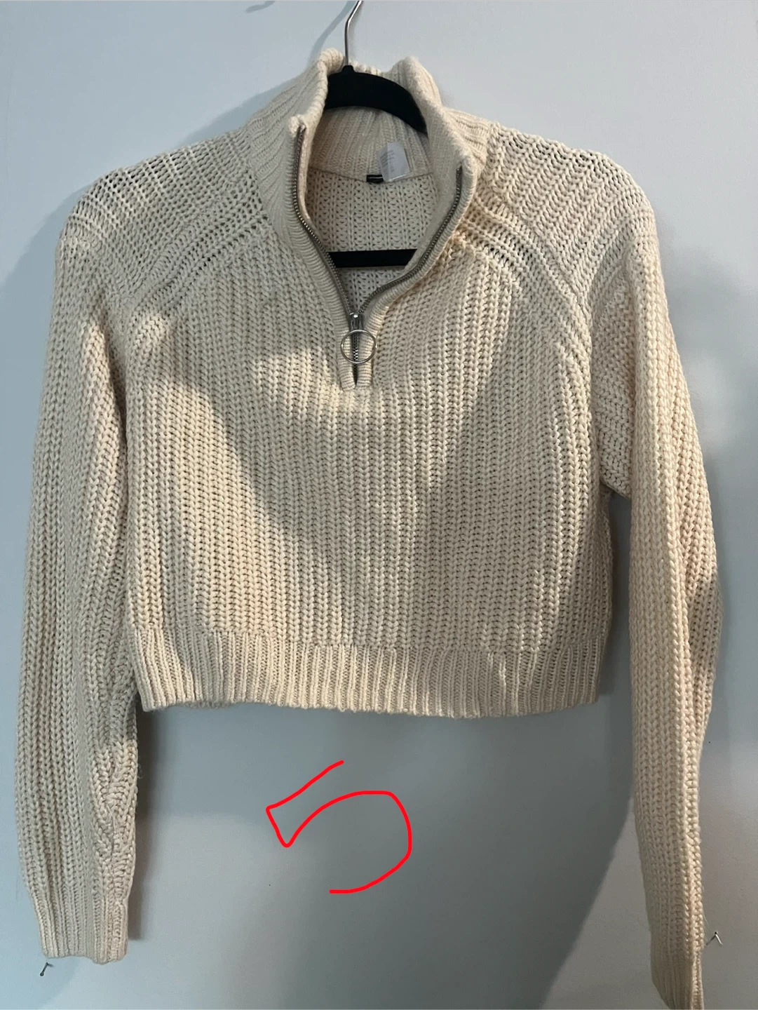 Cream Quarter-Zip Knit Sweater - photo 2